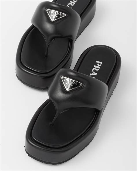 prada soft padded nappa sandals|prada soft padded sandals.